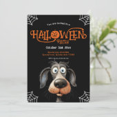 Invitation Chien effrayé fête d'Halloween (Debout devant)