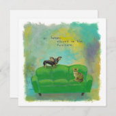 Invitation Chien et chat de chiwawa sur l'art d'original (Devant / Derrière)