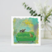 Invitation Chien et chat de chiwawa sur l'art d'original (Debout devant)