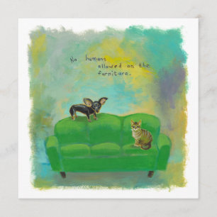 Invitation Chien et chat de chiwawa sur l'art d'original