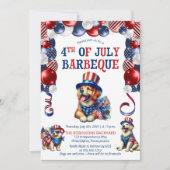 Invitation Chien Friendly Pas de feux d'artifice 4 juillet fê (Devant)