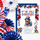 Invitation Chien Friendly Pas de feux d'artifice 4 juillet fê