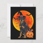 Invitation chien halloween rottweiler citrouille jack o lante (Devant)