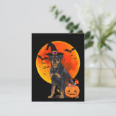 Invitation chien halloween rottweiler citrouille jack o lante (Debout devant)