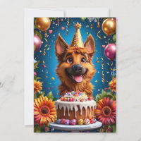Chien heureux célébrant son anniversaire