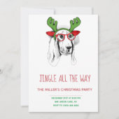 Invitation Chien hipster de Noël (Devant)