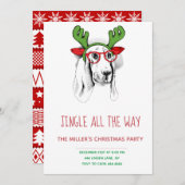 Invitation Chien hipster de Noël (Devant / Derrière)