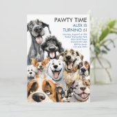Invitation Chien Invitation Drôle Anniversaire Fêt (Debout devant)