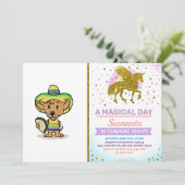 Invitation Chien mexicain tenant un taco | choisir la couleur (Debout devant)