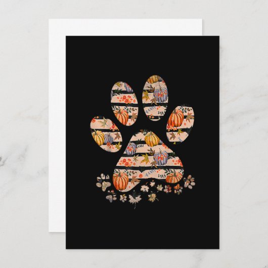 Invitation Chien mignon Citrouille automne automne automne Th (Devant / Derrière)