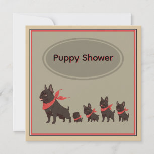 Invitation Chien mignon de la famille des Bulldogs français -