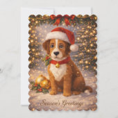 Invitation Chien mignon d'hiver (Devant)