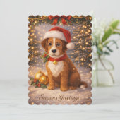 Invitation Chien mignon d'hiver (Debout devant)