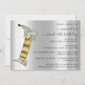 Invitation Chien mignon Doux 16e fête d'anniversaire Silver G (Devant)