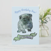 Invitation Chien mignon fête d'anniversaire Chien français (Debout devant)