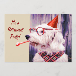 Invitation Chien mignon heureux d'amusement célébrant des
