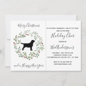 Invitation Chien moderne Black Labrador Joyeuse fête de Noël (Devant)