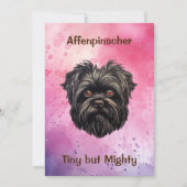Invitation Chien noir Affenpinscher (Devant)