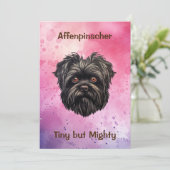Invitation Chien noir Affenpinscher (Debout devant)