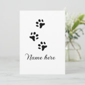 Invitation Chien patte noir animal ajouter nom texte animal p (Debout devant)