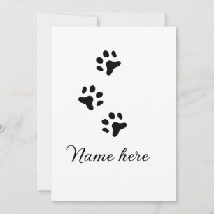 Invitation Chien patte noir animal ajouter nom texte animal p