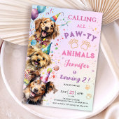 Invitation Chien Pawty Anniversaire Fille 2e Anniversaire