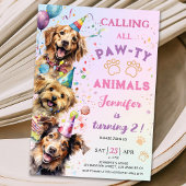 Invitation Chien Pawty Anniversaire Fille 2e Anniversaire