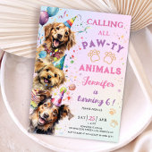 Invitation Chien Pawty Anniversaire Fille 6e Anniversaire