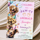 Invitation Chien Pawty Anniversaire Fille 7e Anniversaire