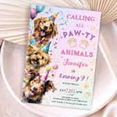 Invitation Chien Pawty Anniversaire Fille 9e Anniversaire