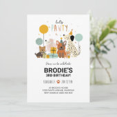 Invitation Chien Pawty Puppy Invitation Moderne (Debout devant)