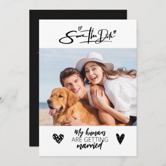 Invitation Chien Photo pour animaux de compagnie Rustique Enr (Devant / Derrière)