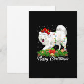 Invitation Chien Samoyède Amant Chapeau de Père Noël Samoyède (Devant / Derrière)