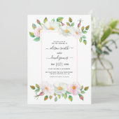 Invitation Chien sauvage blanc et rose rousse rose mariage fl (Debout devant)