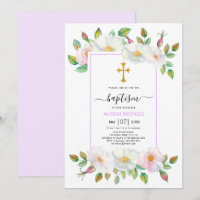 Chien sauvage blanc rose lavande floral Baptême