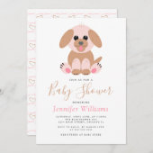 Invitation Chien simple Chien Chien Personnalisé Baby shower  (Devant / Derrière)