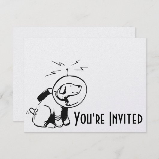 Invitation Chien spatial (Devant / Derrière)