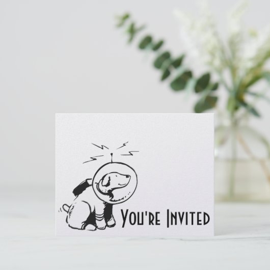 Invitation Chien spatial (Debout devant)