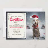 Invitation Chien Weimaraner de Noël (Devant)