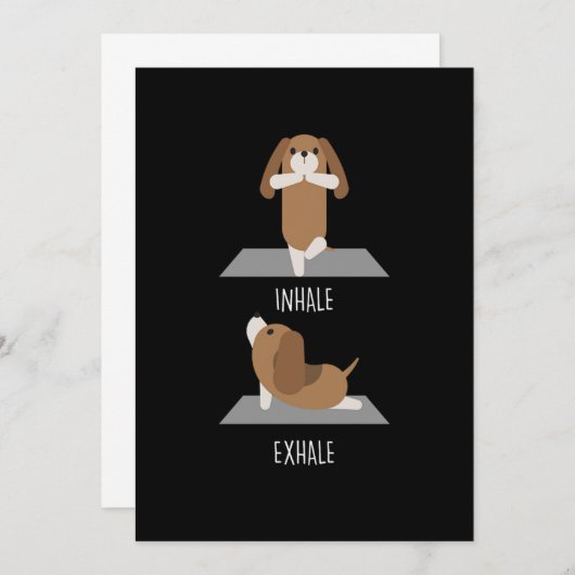 Invitation Chien Yoga Inhale Exhale Chiens de race Propriétai (Devant / Derrière)