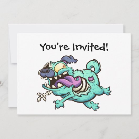Invitation Chien zombie (Devant)