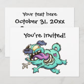 Invitation Chien zombie (Devant / Derrière)