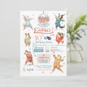 Invitation Chiens amusants Pajama Party Anniversaire Invitati (Debout devant)