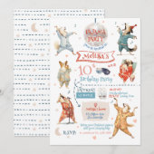 Invitation Chiens amusants Pajama Party Anniversaire Invitati (Devant / Derrière)