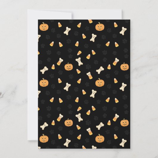 Invitation Chiens aquarelles | Costume de chiot Howl-o-ween (Dos)