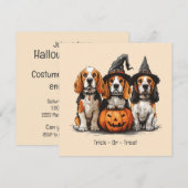 Invitation Chiens Beagles d'Halloween Jack-o'-lantern (Devant / Derrière)
