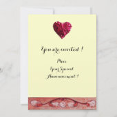 INVITATION CHIENS BLANCS DANS LA FENÊTRE ROUGE MARIAGE GEM MO (Dos)