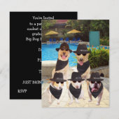 Invitation Chiens de bleus/invitation drôles personnalisables (Devant / Derrière)