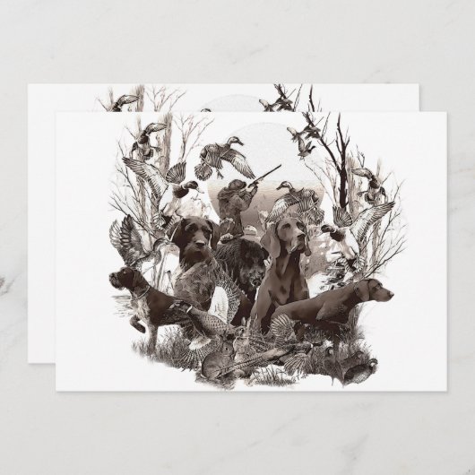 Invitation Chiens de chasse polyvalents (Devant / Derrière)