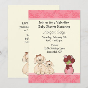 Invitation Chiens de Chiens de Saint Valentin Baby shower Inv